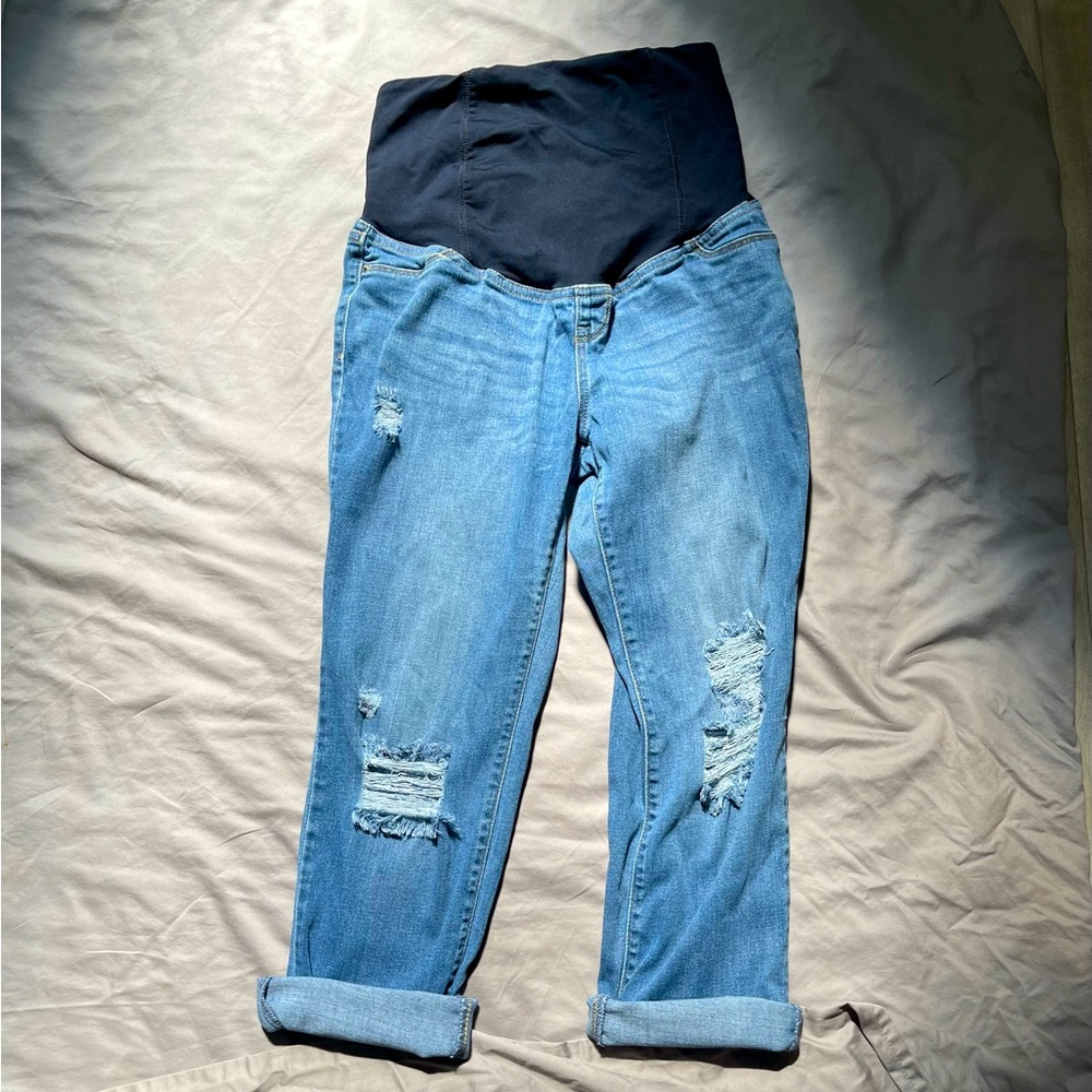 Isabel Maternity Blue Jean Capri - Size 6